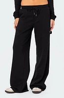 EDIKTED Annalise Straight Leg Sweatpants Black at Nordstrom,