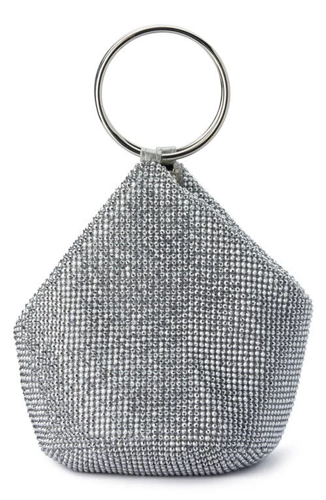 Olga Berg Ellie Crystal Mesh Bag in Silver at Nordstrom