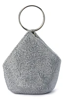 Olga Berg Ellie Crystal Mesh Bag in Silver at Nordstrom