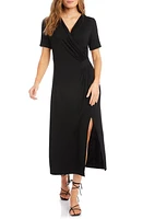 Karen Kane Faux Wrap Midi Dress Black at Nordstrom