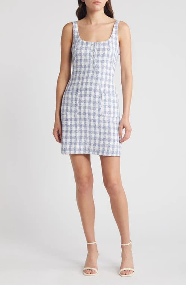 Charles Henry Tank Minidress Blue Checker at Nordstrom,