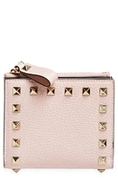 Valentino Garavani Rockstud Leather Bifold French Wallet in 16Q Rose Quartz at Nordstrom