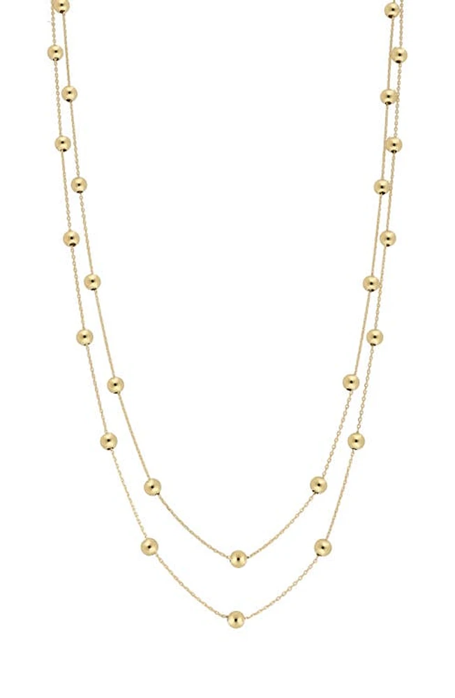 Bony Levy Mykonos 14K Gold Layered Bead Station Necklace in 14K Yellow Gold at Nordstrom, Size 18