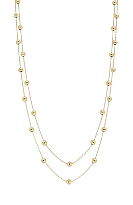 Bony Levy Mykonos 14K Gold Layered Bead Station Necklace in 14K Yellow Gold at Nordstrom, Size 18