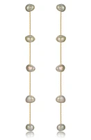 Ettika Dripping Freshwater Pearl Linear Drop Earrings in Olive at Nordstrom