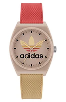 adidas Project Two GRFX Resin Strap Watch, 38mm in Beige Multi at Nordstrom, Size 38 Mm