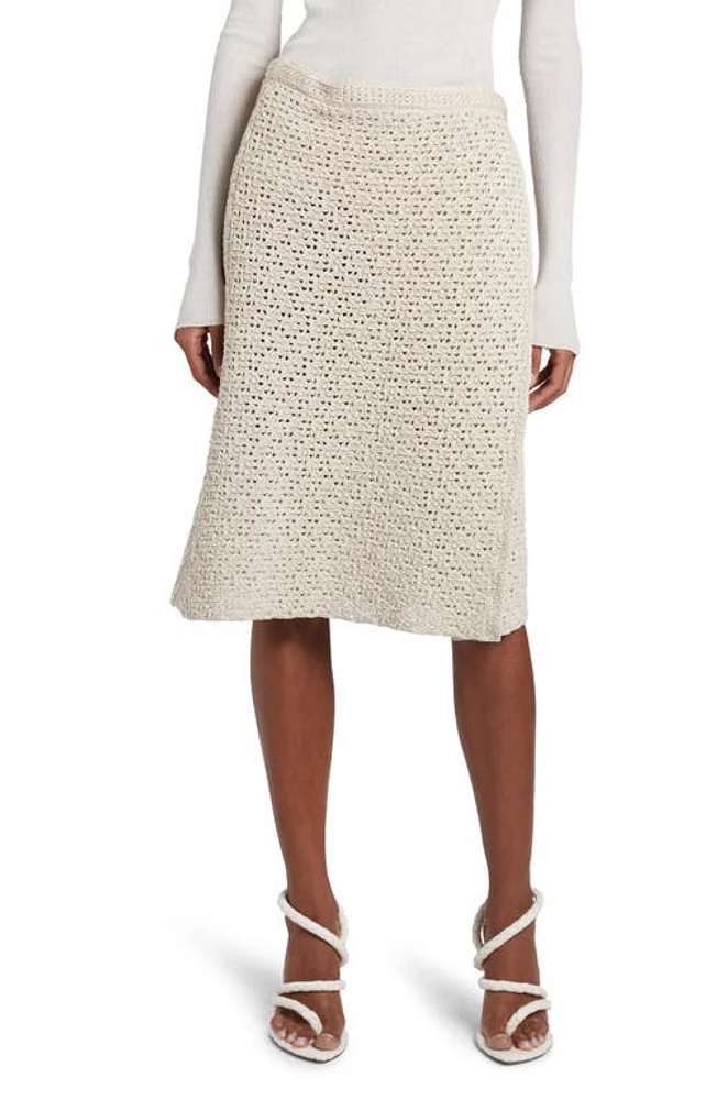 Bottega Veneta Cotton Crochet Wrap Sweater Skirt Bone/Cloud at Nordstrom,