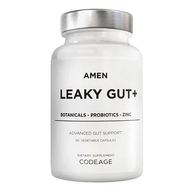 Codeage Amen Leaky Gut, L-Glutamine, Zinc, Turmeric, Licorice, Probiotic & Prebiotic Vegan Supplement, 90 ct in White at Nordstrom