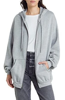 Treasure & Bond Oversize Front Zip Hoodie in Grey Heather at Nordstrom, Size Small