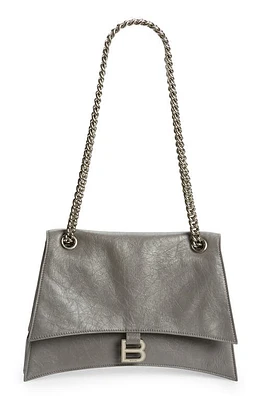 Balenciaga Crush Crushed Leather Shoulder Bag in Dark Grey at Nordstrom