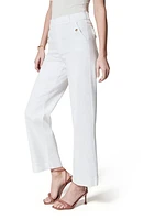 SPANX Stretch Twill Wide Leg Crop Pants Bright White at Nordstrom,