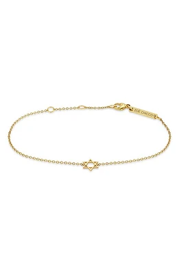 Zoë Chicco Star of David Pendant Bracelet in Yellow Gold at Nordstrom, Size 7