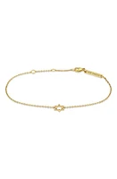 Zoë Chicco Star of David Pendant Bracelet in Yellow Gold at Nordstrom, Size 7