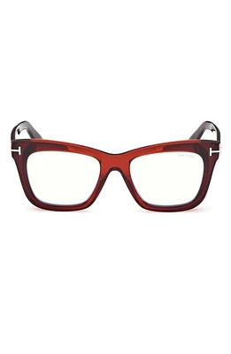 TOM FORD 52mm Square Blue Light Blocking Glasses in Shiny at Nordstrom