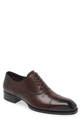 TOM FORD Elkan Burnished Leather Oxford Burnt at Nordstrom,