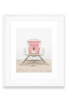 Deny Designs Pink Tower Art Print in White Frame- 18X24 at Nordstrom