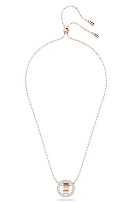 Swarovski Hollow Pendant Necklace in Rose Gold at Nordstrom