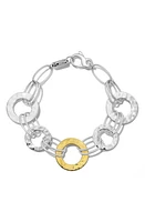 Ippolita Chimera Classico Hammered Disc Bracelet in Yellow Gold/Silver at Nordstrom, Size 7.5 In