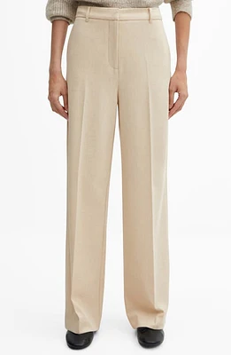 MANGO Wide Leg Flat Front Pants at Nordstrom,