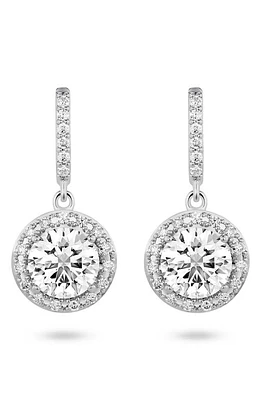 LIGHTBOX 2-Carat Lab Grown Diamond Halo Drop Earrings in 2.0Ctw White Gold at Nordstrom