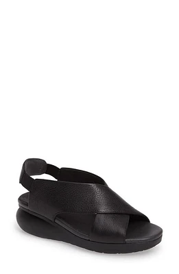 Camper Balloon Slingback Wedge Sandal Black Leather at Nordstrom,