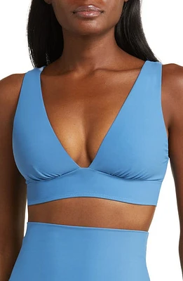 BONDI BORN Amelia Longline Bikini Top Delft Blue at Nordstrom,