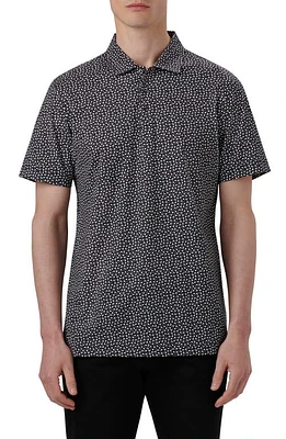 Bugatchi Victor OoohCotton Nail & Tack Print Polo Black at Nordstrom,