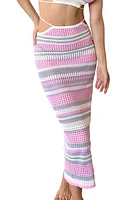 Capittana Lia Stripe Cover-Up Midi Skirt Multicolor at Nordstrom,