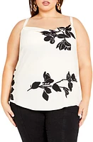 City Chic Katalina Floral Camisole Ivory at Nordstrom,