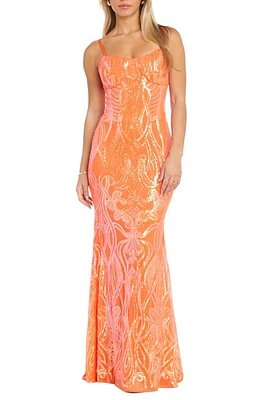 Morgan & Co. Sequin Gown Orangina at Nordstrom,