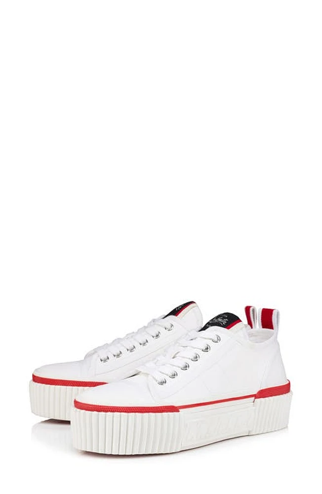 Christian Louboutin Super Pedro Platform Sneaker White at Nordstrom,