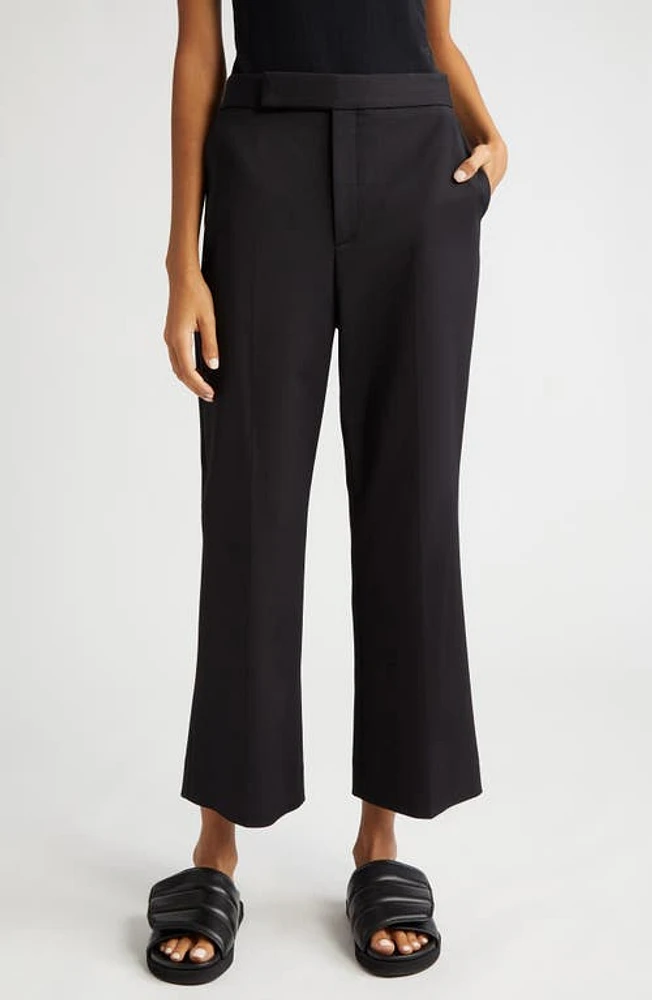 PARTOW Neva Stretch Flare Leg Ankle Pants Black at Nordstrom,