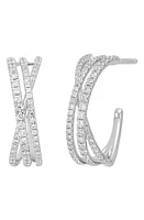 Bony Levy Prism Crossover Hoop Earrings in 18K White Gold at Nordstrom