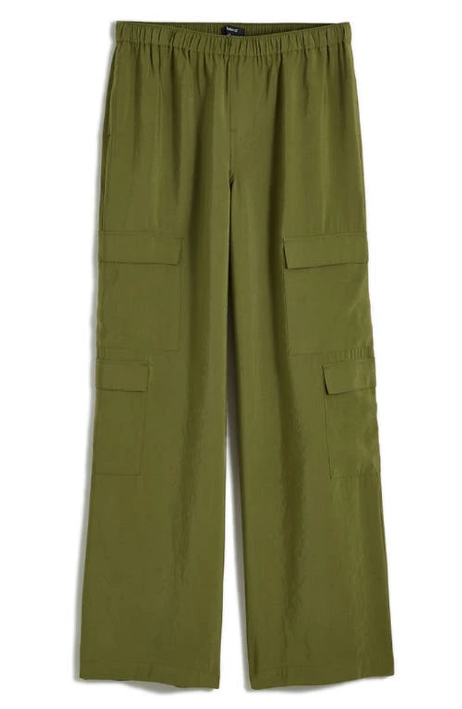 Madewell Pull-On Wide Leg Cargo Pants Desert Olive at Nordstrom,