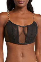 Bluebella Emery Chain Mesh Bustier Black/Gold at Nordstrom,