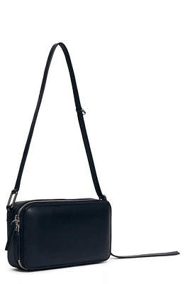 MANGO Leather Crossbody Bag in Black at Nordstrom