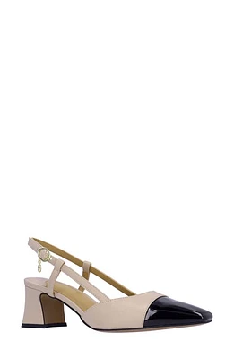 J. Reneé Cyrene Slingback Cap Toe Pump Beige/Black at Nordstrom,