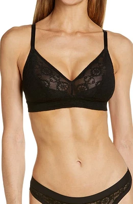 Etam Debby Lace Tulle Bralette Black at Nordstrom,