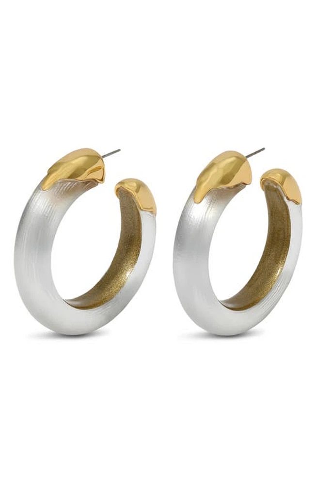 Alexis Bittar Luminous Lucite Dipped Hoop Earrings in Silver at Nordstrom