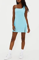 Beach Riot Harley One-Shoulder Mesh Skort Romper Blueberry Ice at Nordstrom,