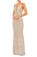 Mac Duggal Sequin Halter Neck Gown at Nordstrom,