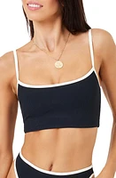 LSPACE Adalyn Contrast Trim Bikini Top Black/Cream at Nordstrom,