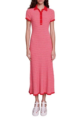 maje Rinamaille Maxi Sweater Dress Red at Nordstrom,