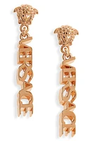 Versace Signature Logo Drop Earrings in Versace Gold at Nordstrom