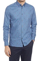 Ted Baker London Treeo Slim Fit Floral Button-Up Shirt in Blue at Nordstrom, Size 6