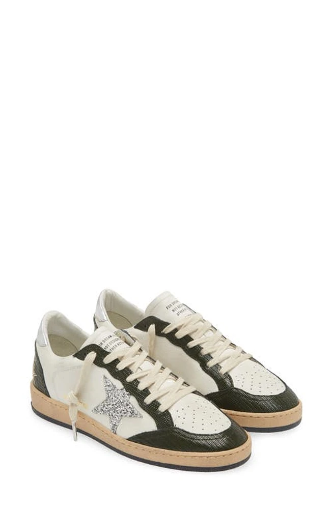 Golden Goose Ball Star Low Top Sneaker White/Green at Nordstrom,