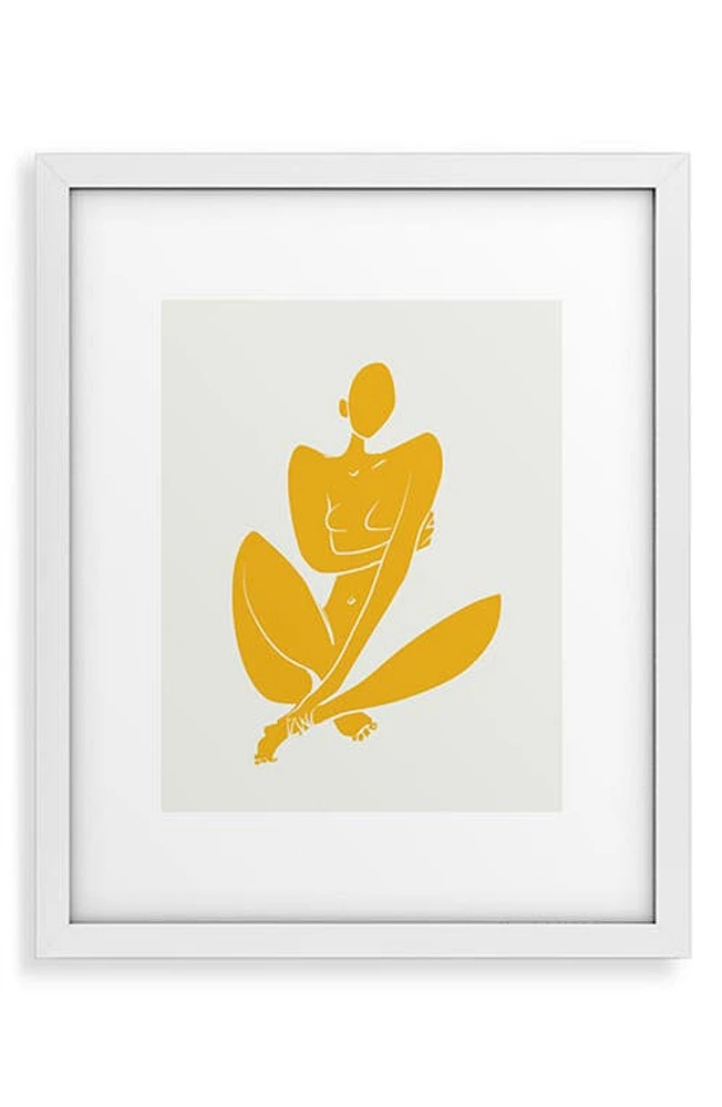 Deny Designs Nude in Yellow Framed Art Print at Nordstrom