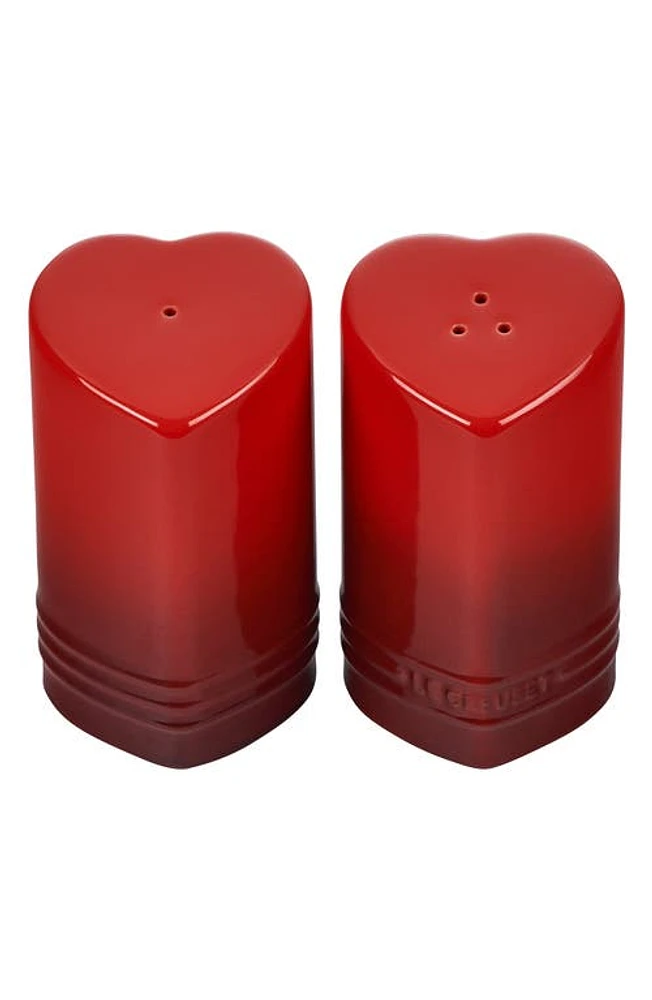 Le Creuset Heart Salt & Pepper Shaker Set in Cerise at Nordstrom, Size One Size Oz