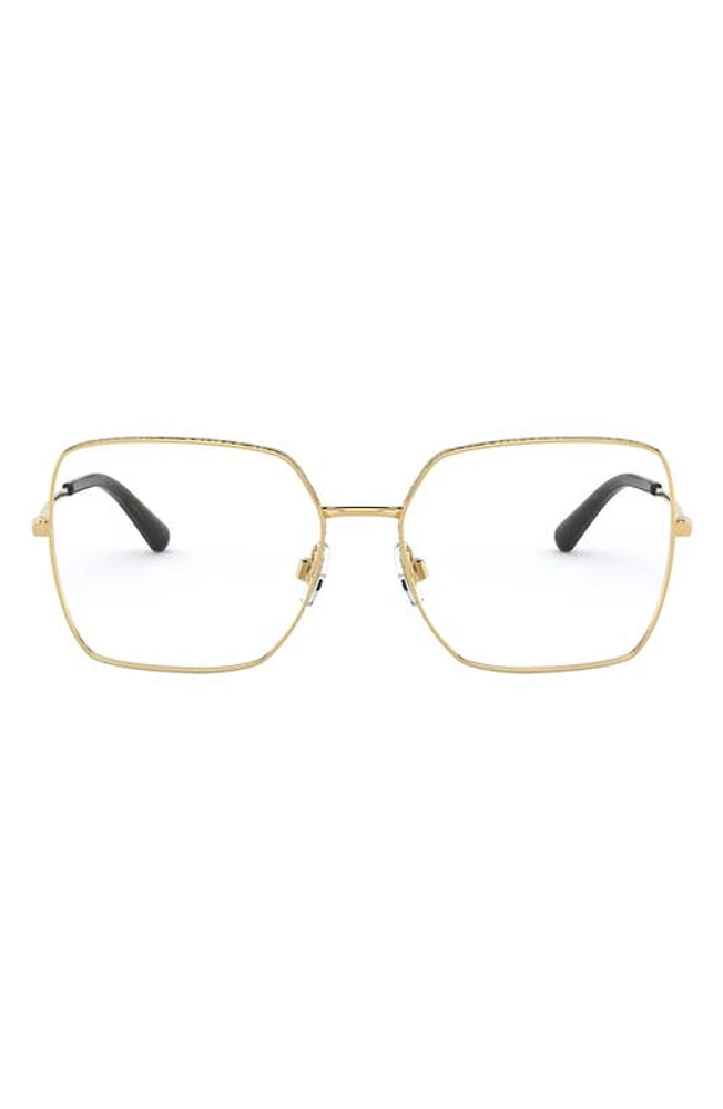 Dolce & Gabbana 54mm Square Optical Glasses in Gold at Nordstrom