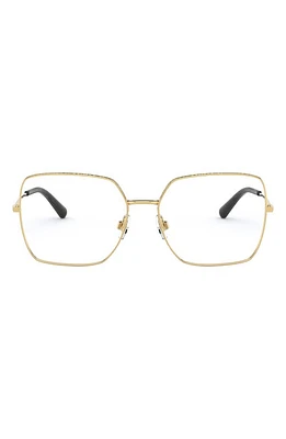 Dolce & Gabbana 54mm Square Optical Glasses in Gold at Nordstrom